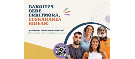 El Ayuntamiento de Getxo pone en marcha una campaña para impulsar el aprendizaje del euskera en los euskaltegis del municipio