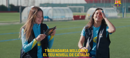 Integrantes del Barça masculino y femenino protagonizan una campaña para promover el uso del catalán