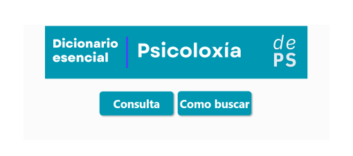 Se presenta un diccionario de psicología con conceptos en gallego, castellano e inglés